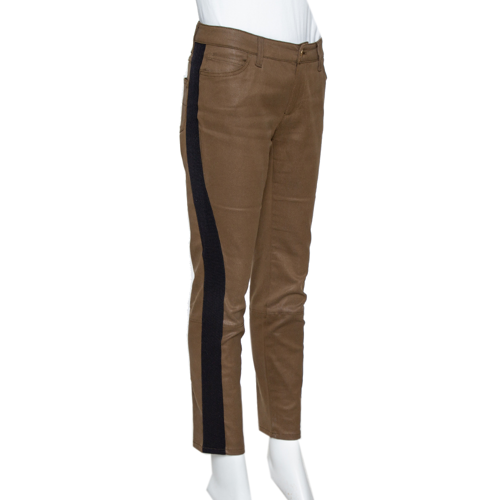 

Louis Vuitton Brown Coated Cotton & Wool Trim Pants