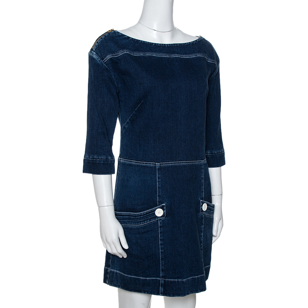 

Louis Vuitton Blue Stretch Denim Mini Dress