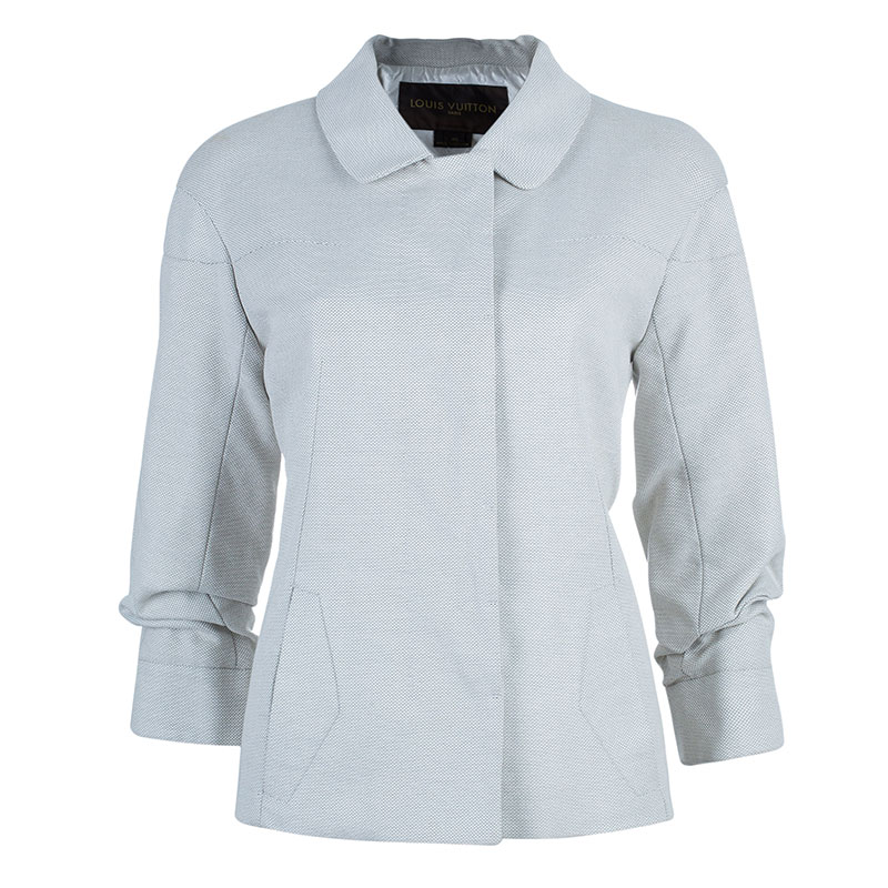 Pre Owned Louis Vuitton Off-White Mid Length Coat M