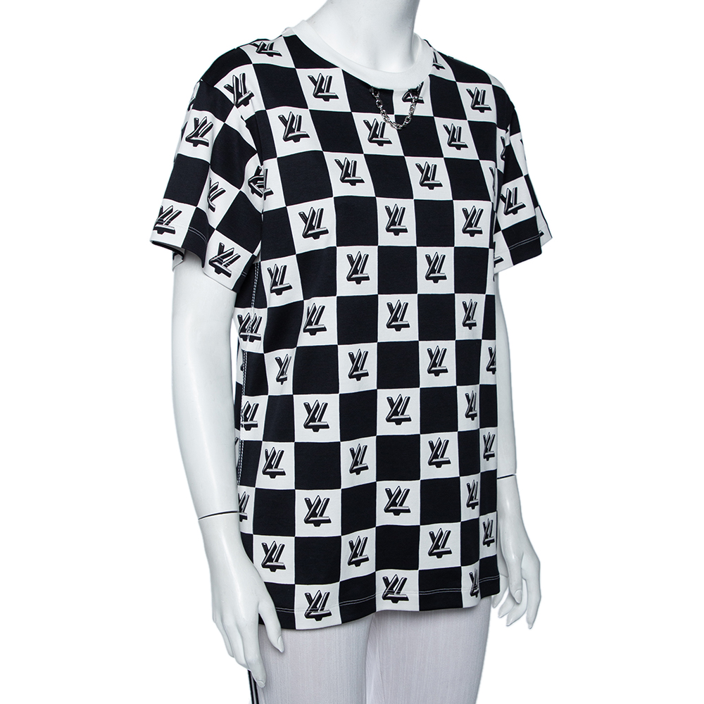 

Louis Vuitton Monochrome Twist Lock Printed Crewneck T-Shirt, Black