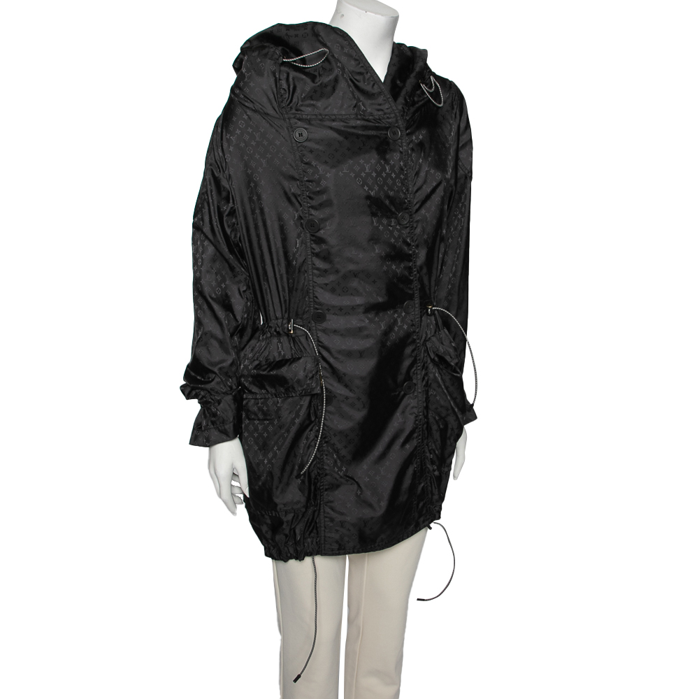 

Louis Vuitton Black Monogram Synthetic Hooded Jacket