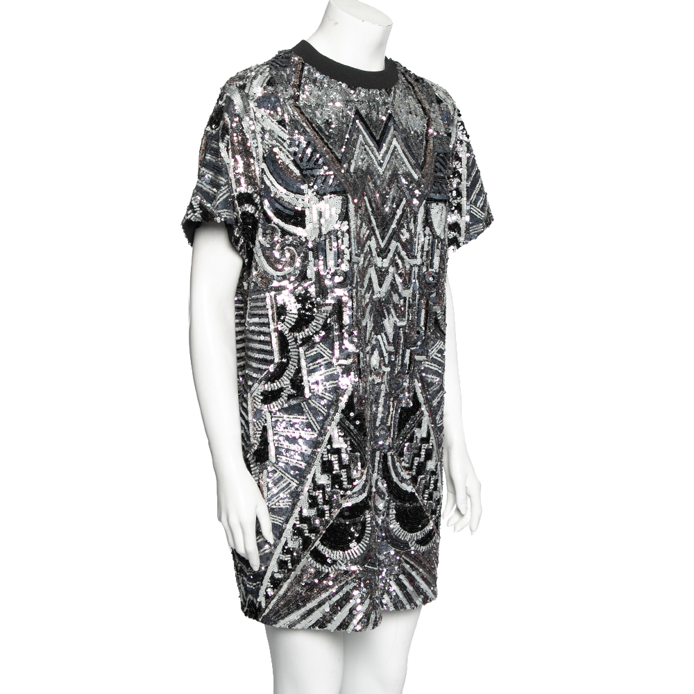 

Louis Vuitton Monochrome Sequin Embellished T-Shirt Dress, Black