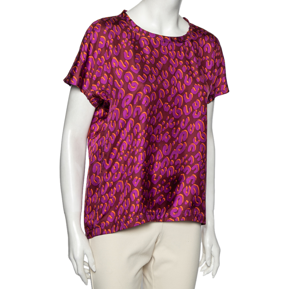 

Louis Vuitton Pink Stephen Sprouse Leopard Print Silk Blouse