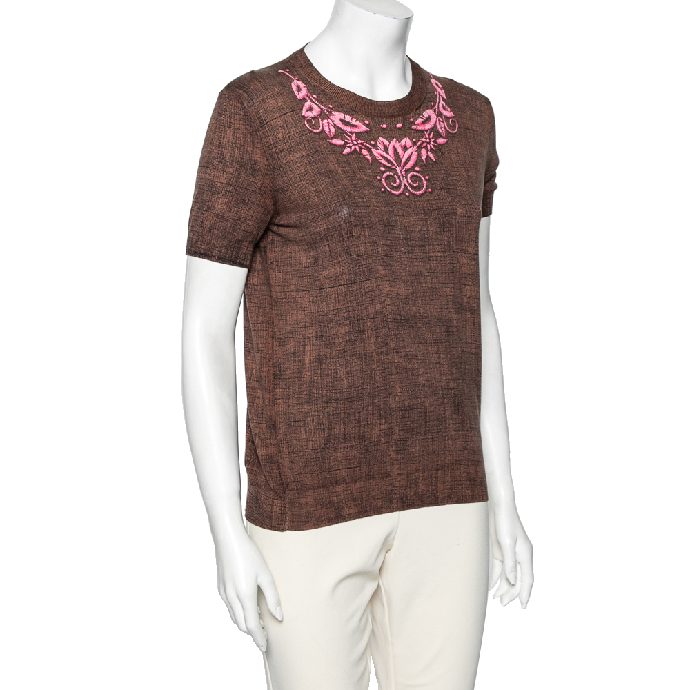 

Louis Vuitton Brown Printed Cotton Knit T-Shirt