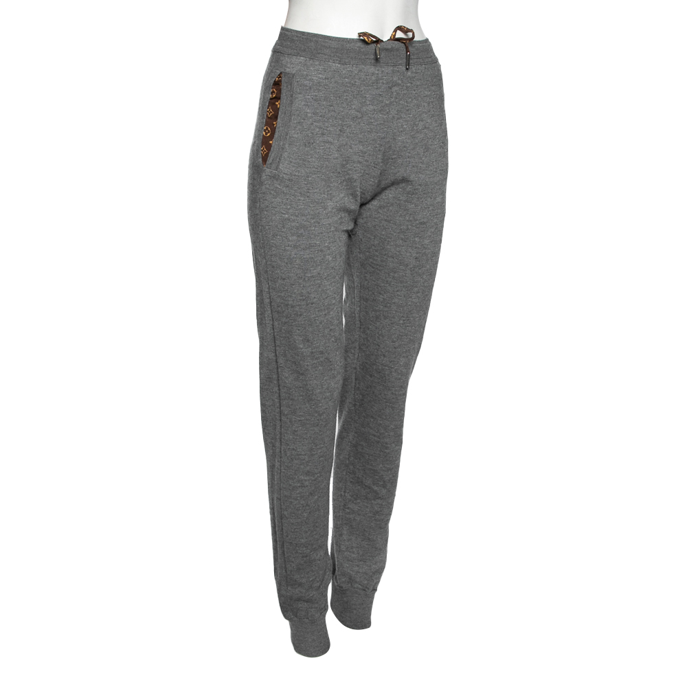 

Louis Vuitton Grey Cashmere Monogram Pockets Sweatpants