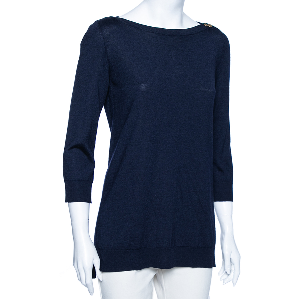 

Louis Vuitton Navy Blue Wool Crew Neck Sweater