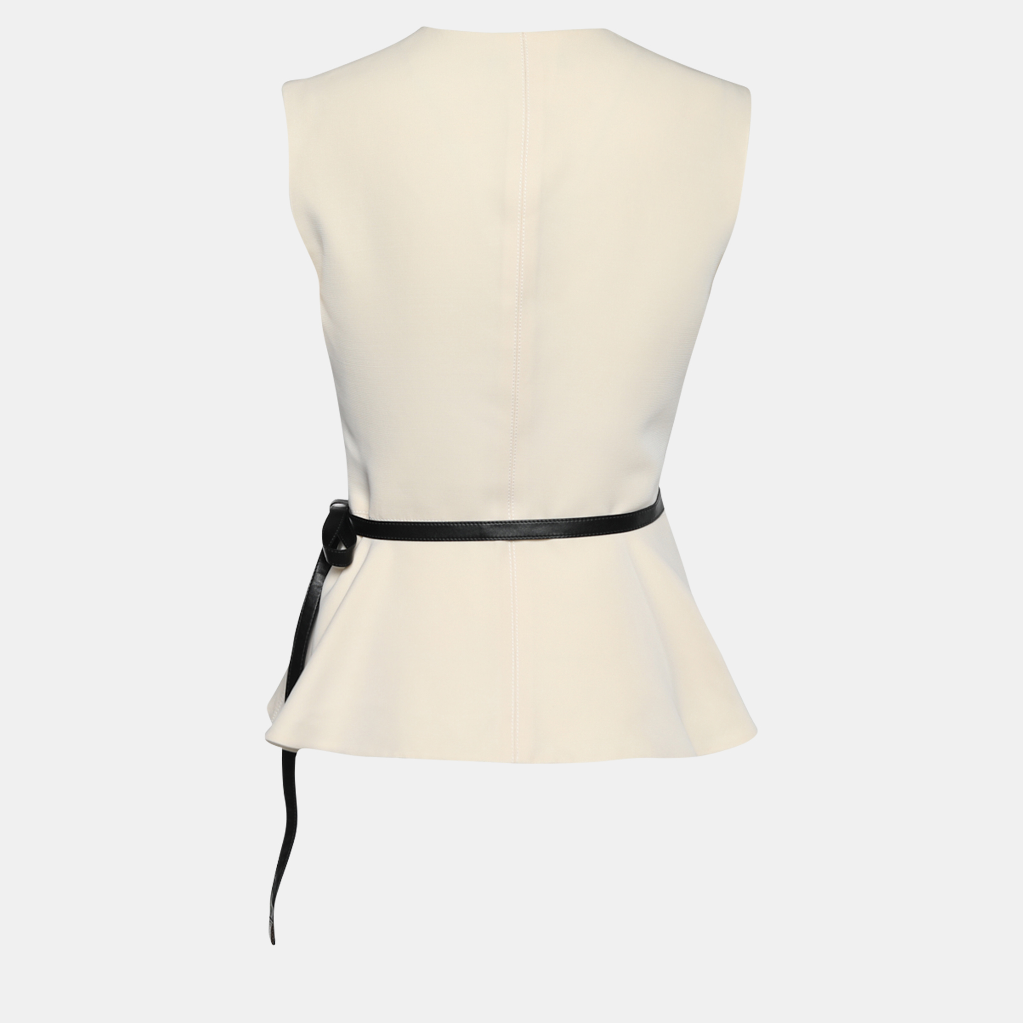 

Louis Vuitton Cream Silk Wool Sleeveless Wrap Top