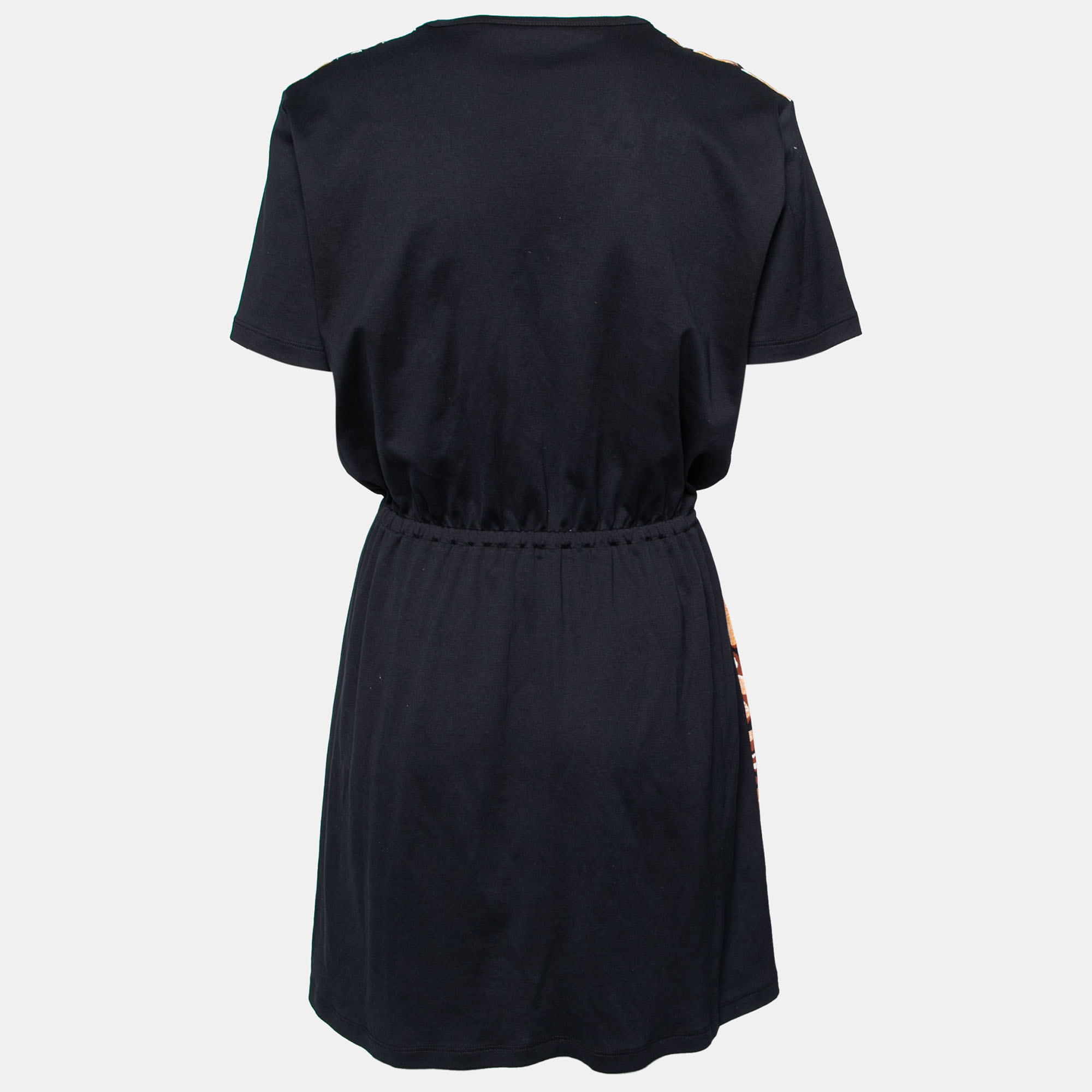 

Louis Vuitton Black Floral Print Short Sleeve Dress