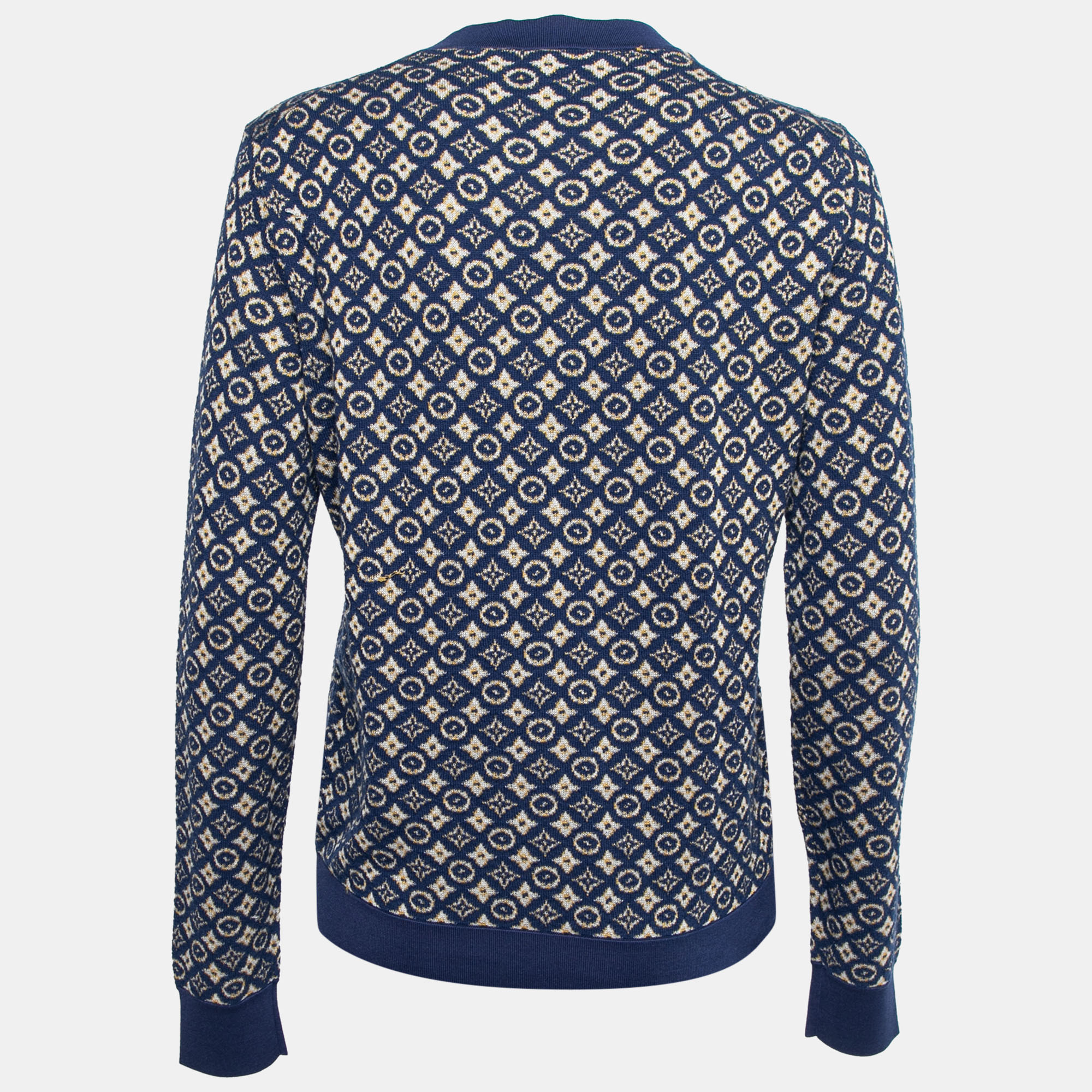 

Louis Vuitton Blue Monogram Cashmere & Silk Crewneck Sweater