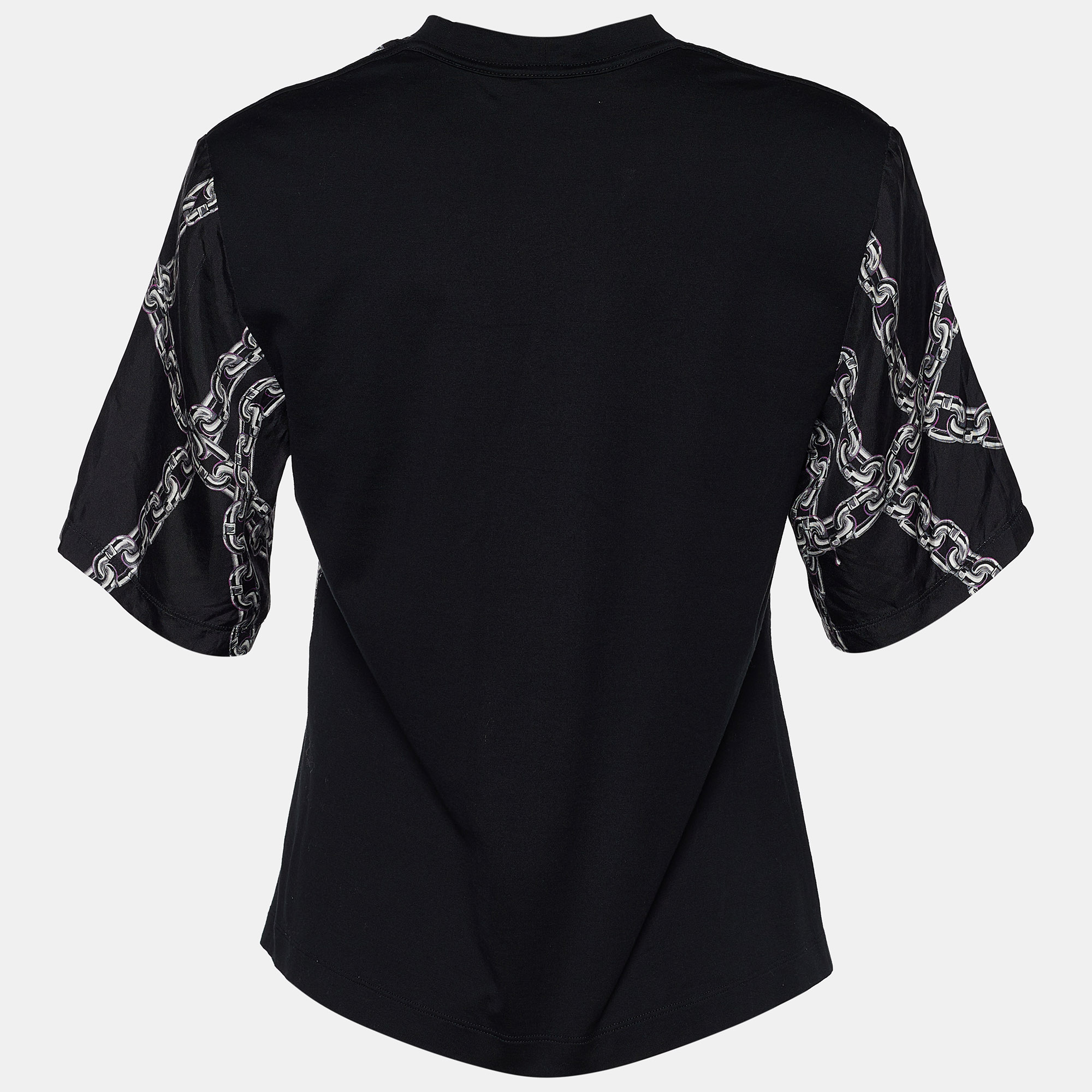 

Louis Vuitton Black Chain Print Silk & Cotton Crew Neck T-Shirt