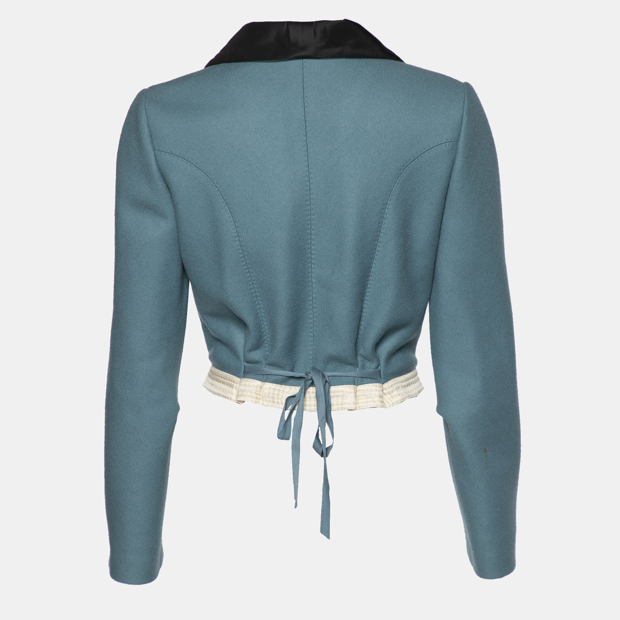 

Louis Vuitton Blue Wool Button Front Cropped Jacket