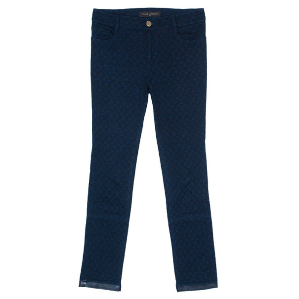 Pre Owned بنطلون لوي فيتون دنيم أزرق مونوجرامي S