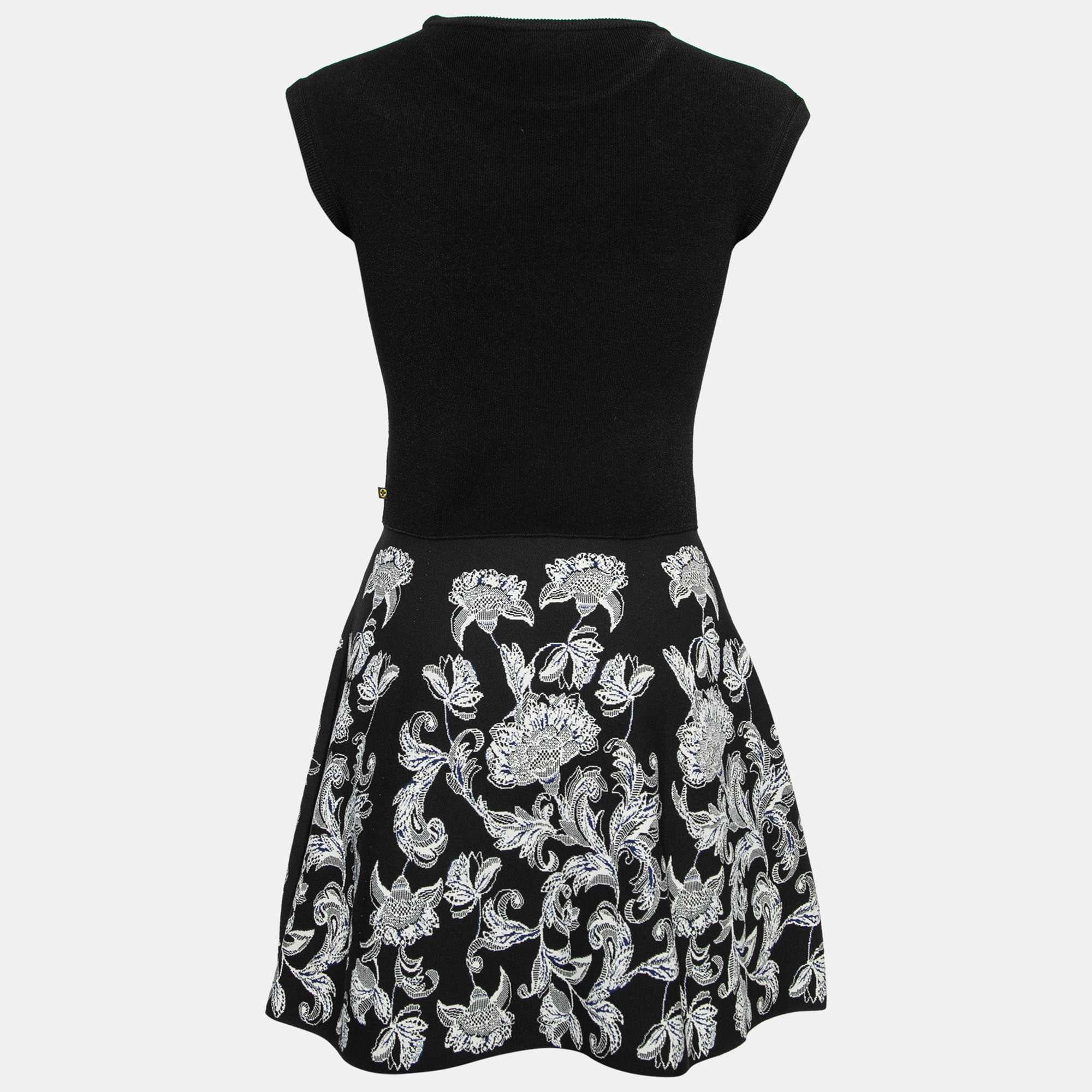 

Louis Vuitton Black Floral Patterned Knit Sleeveless Dress