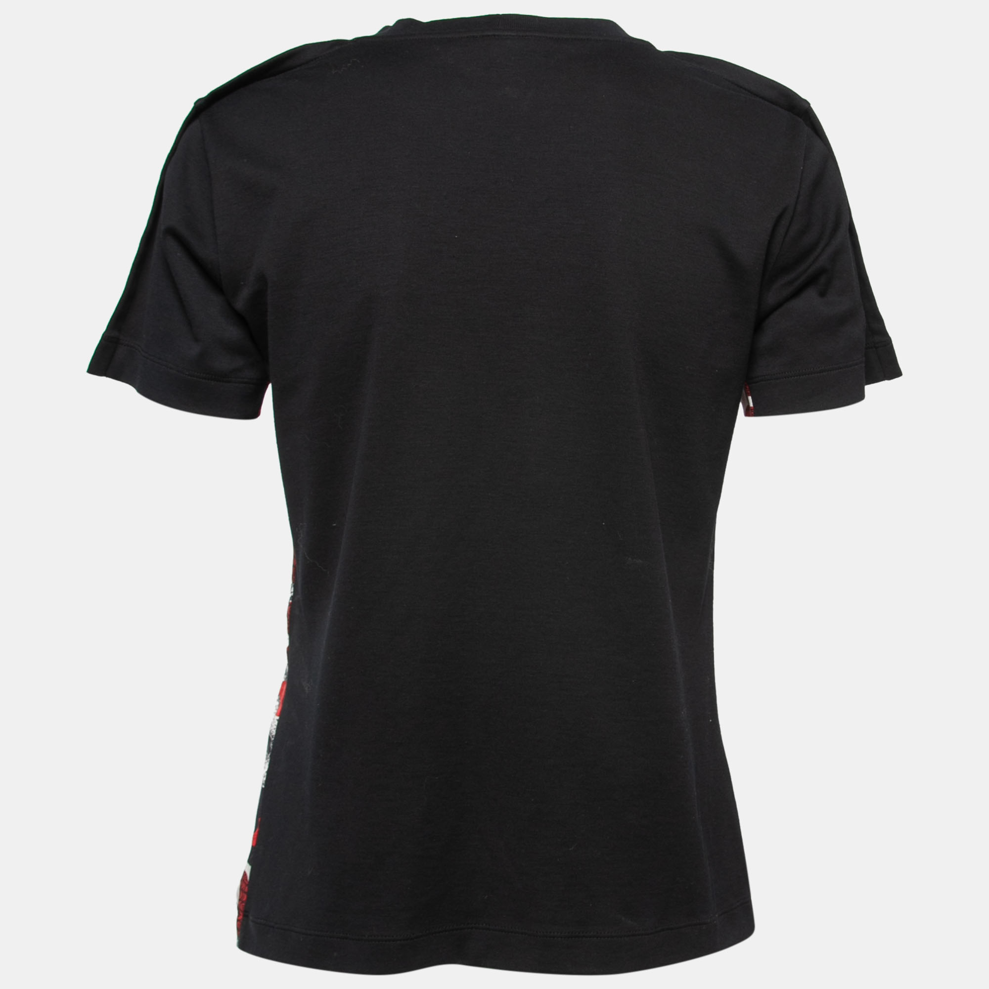 

Louis Vuitton Black Printed Cotton & Silk Paneled Short Sleeve T-Shirt