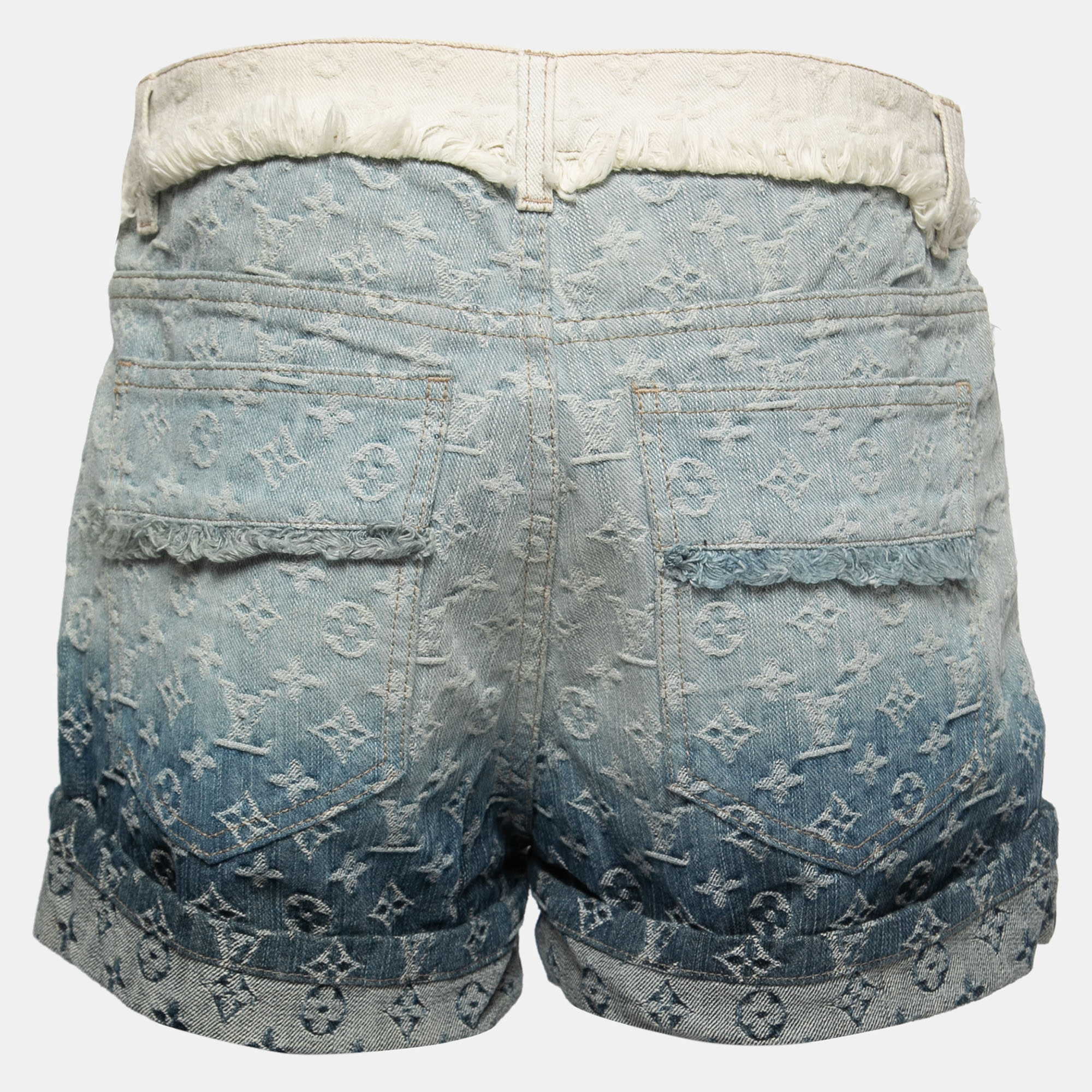 

Louis Vuitton Blue Monogram Ombre Effect Jacquard Denim Shorts