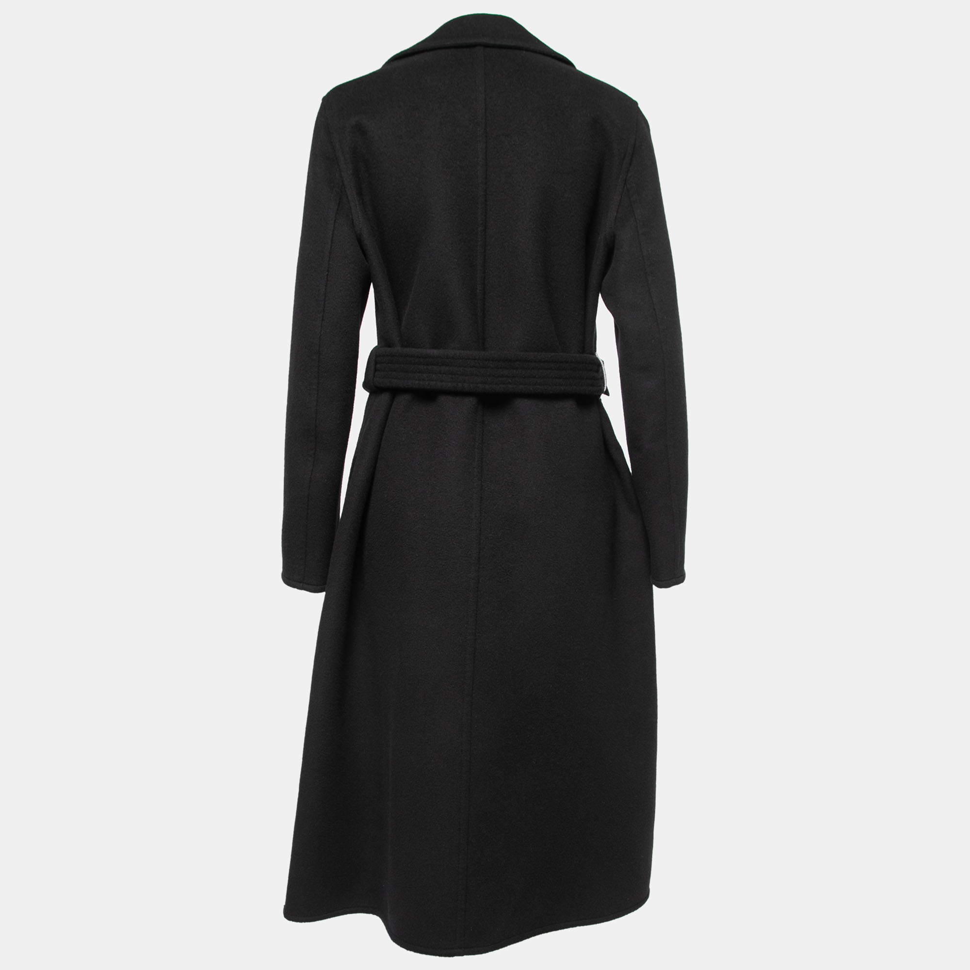 

Louis Vuitton Black Wool Monogram Lined Trench Coat