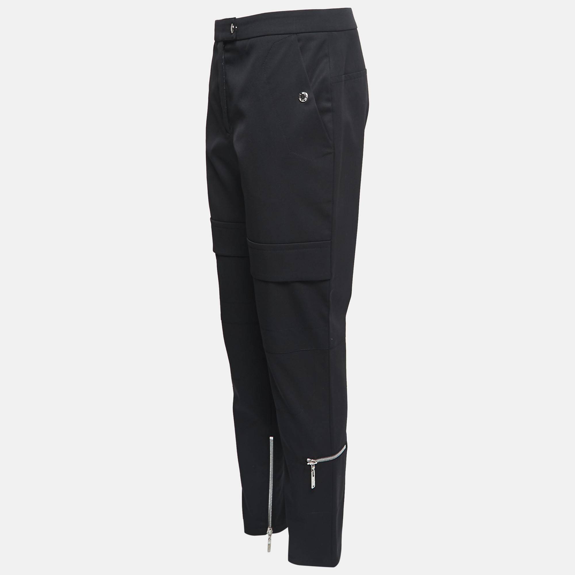 

Louis Vuitton Black Crepe Wool Zip Detail Trousers