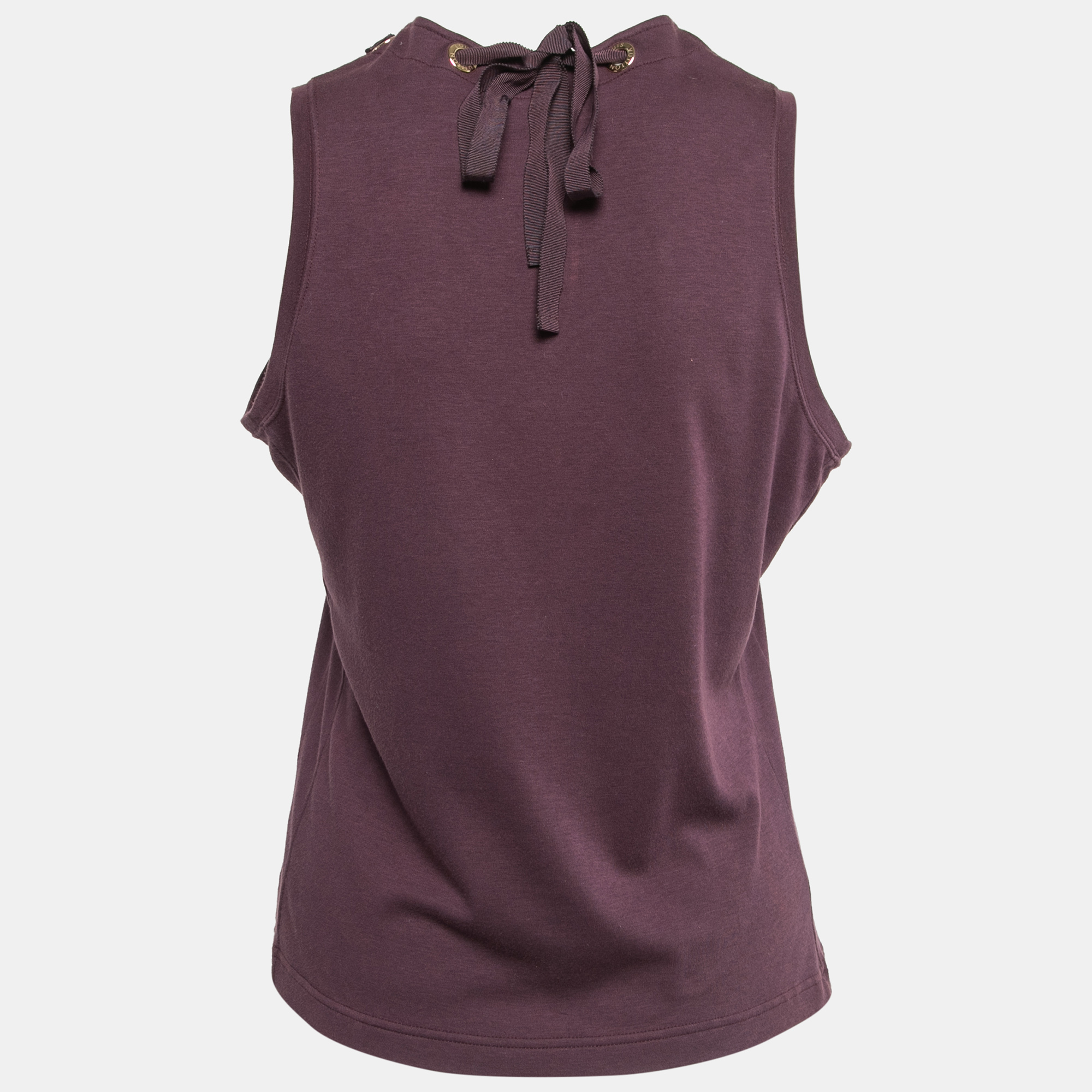 

Louis Vuitton Purple Cotton Neck Charm Detail Tank Top