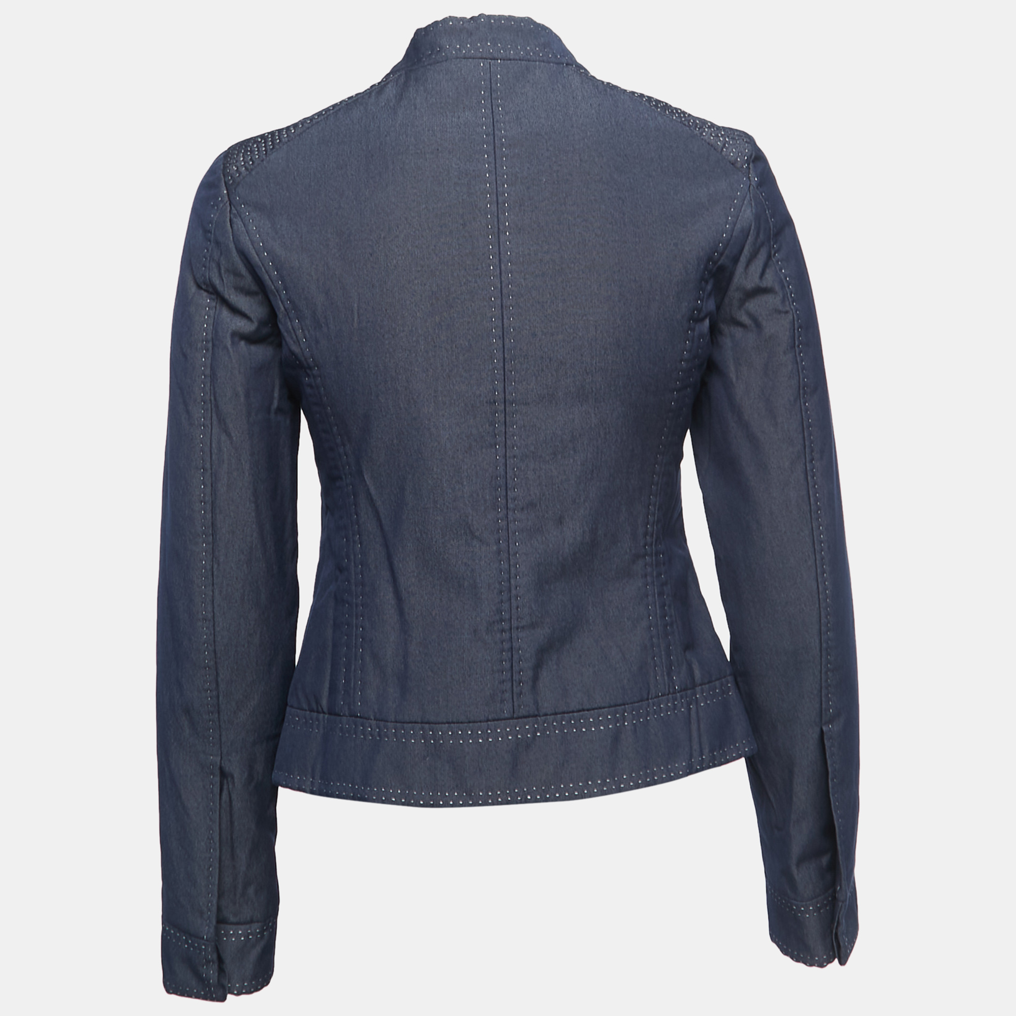 

Louis Vuitton Blue Chambray Zip Front Jacket