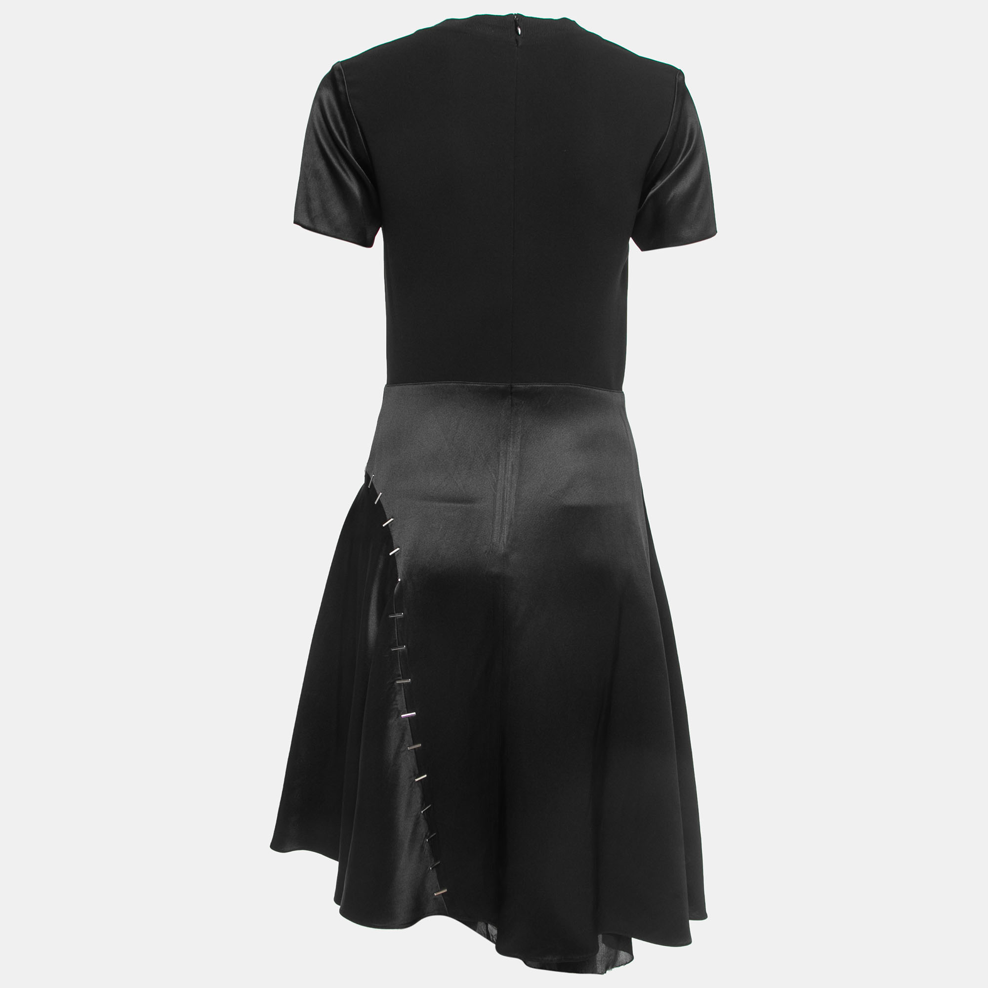 

Louis Vuitton Black Silk Blend Trim Detail Midi Dress