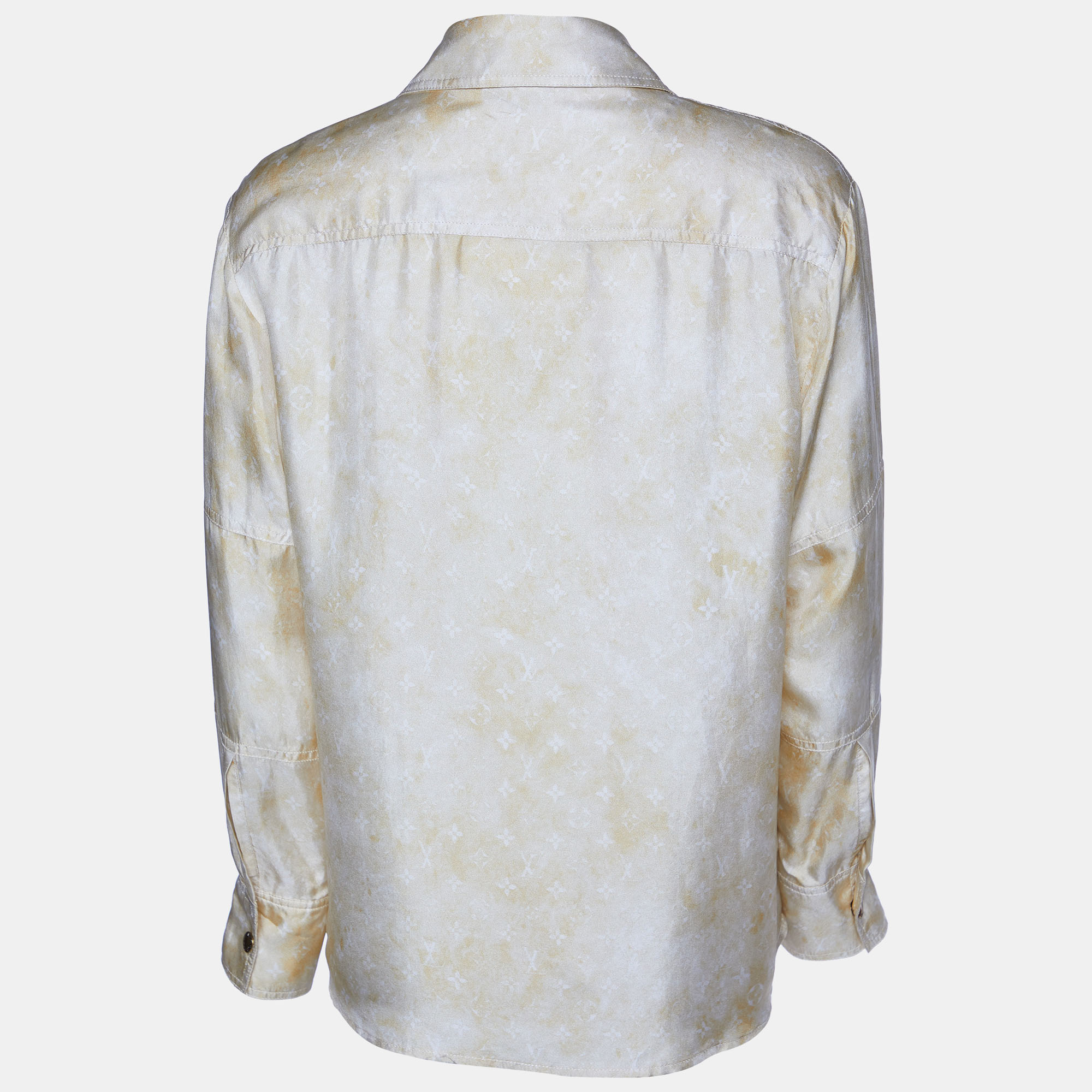 

Louis Vuitton Yellow Silk Monogram Cloud Masculine Shirt