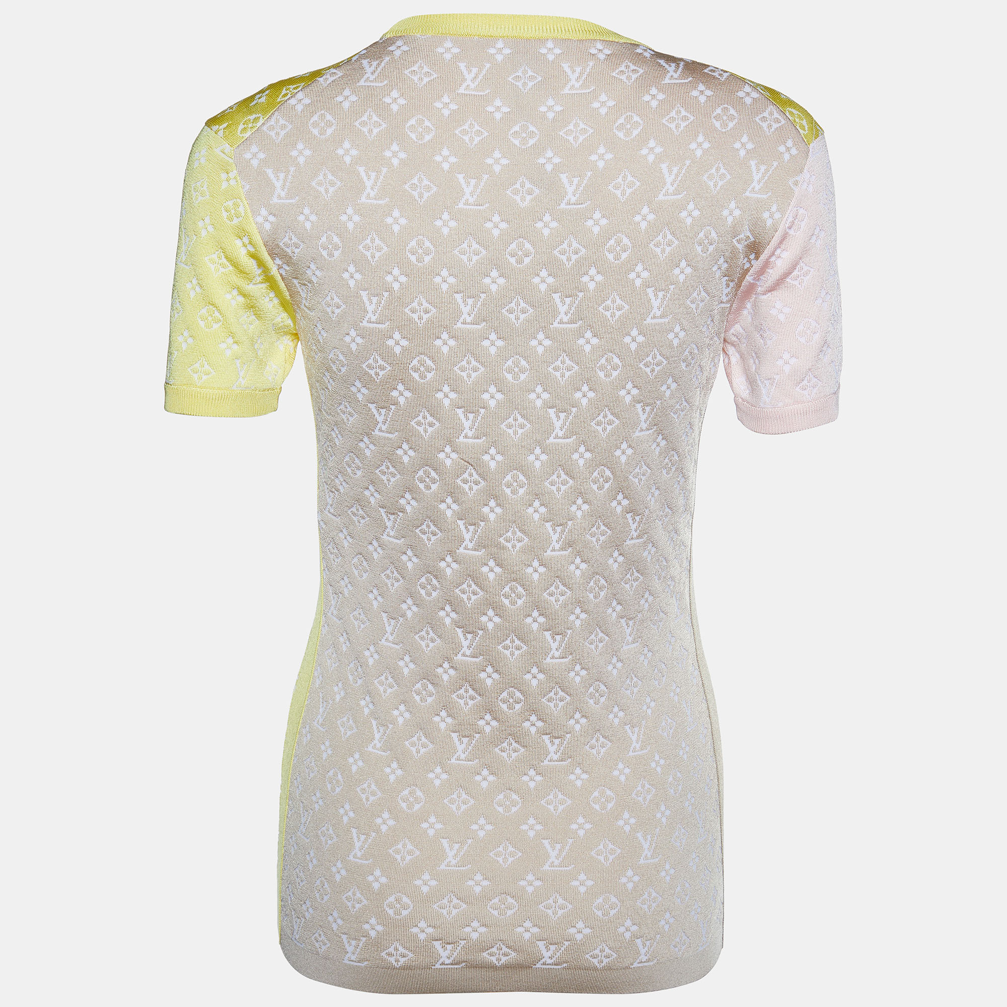 

Louis Vuitton Multicolor Silk Logo Jacquard Knit T-Shirt