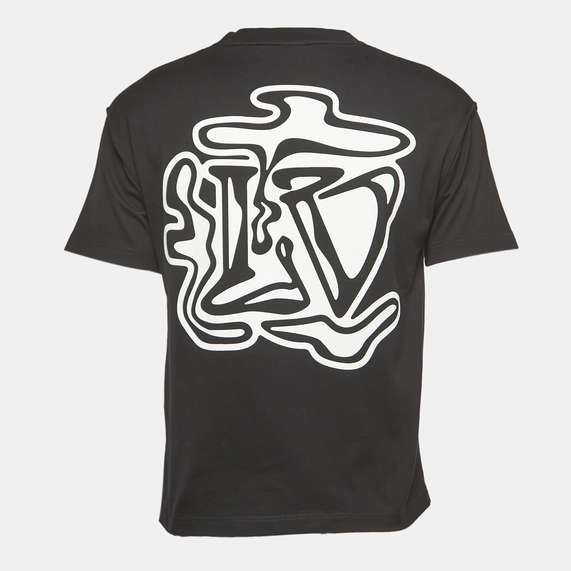 

Louis Vuitton Black Logo Print Cotton Crew Neck Half Sleeve T-Shirt