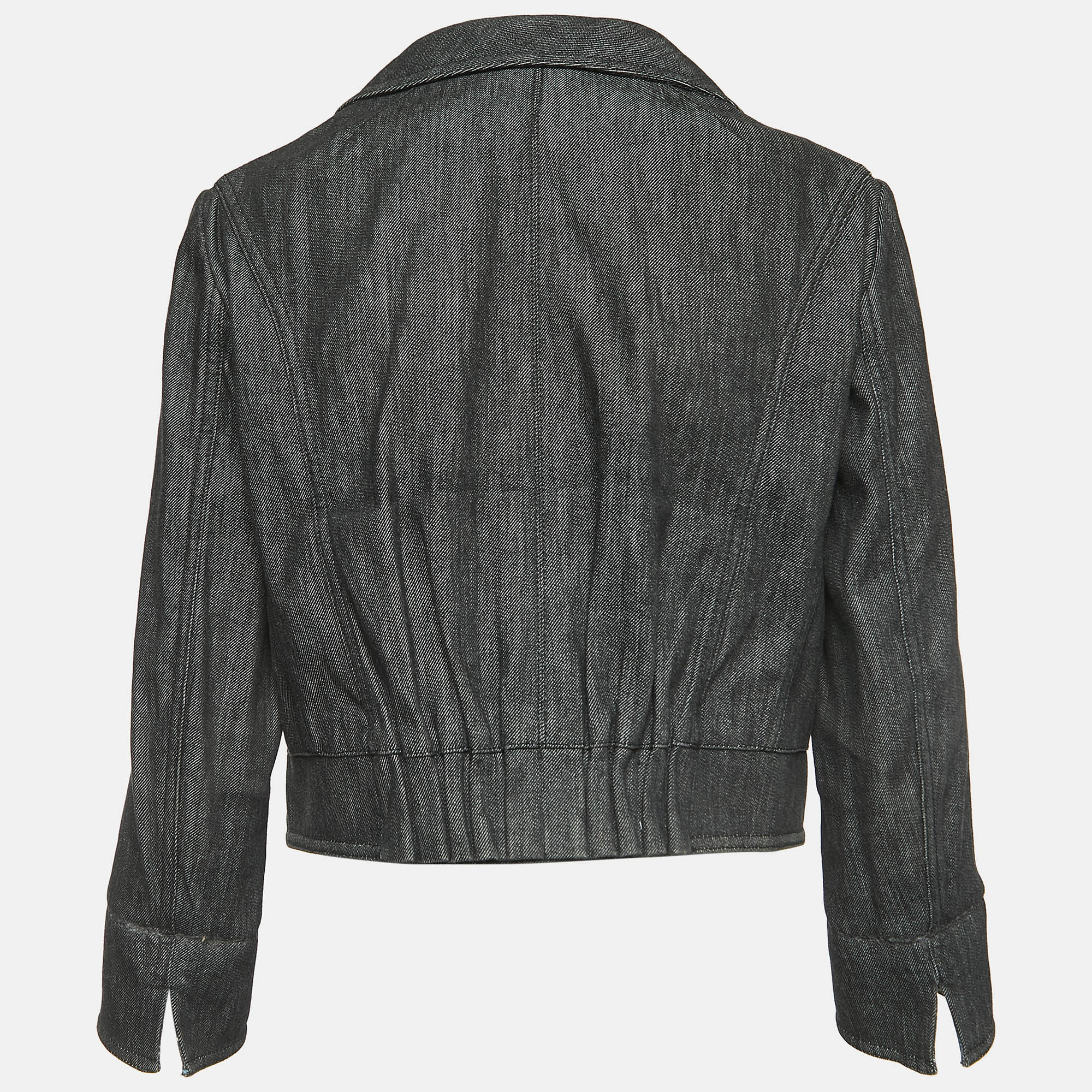 

Louis Vuitton Black Denim Monogram Sleeve Detailed Jacket