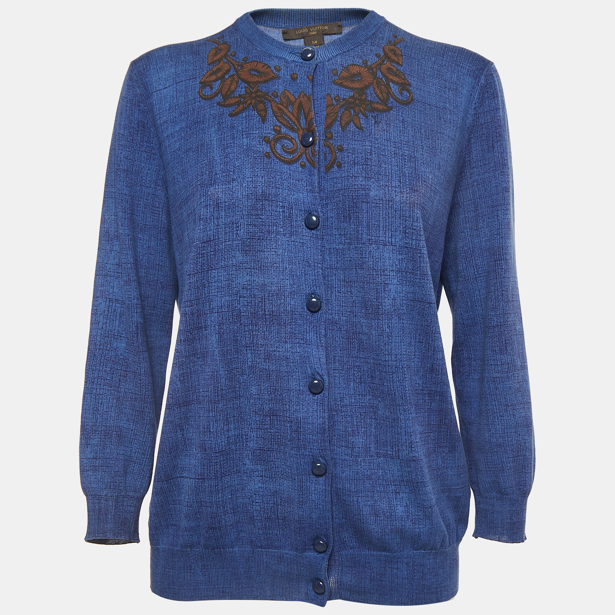 

Louis Vuitton Blue Print Cotton Buttoned Cardigan