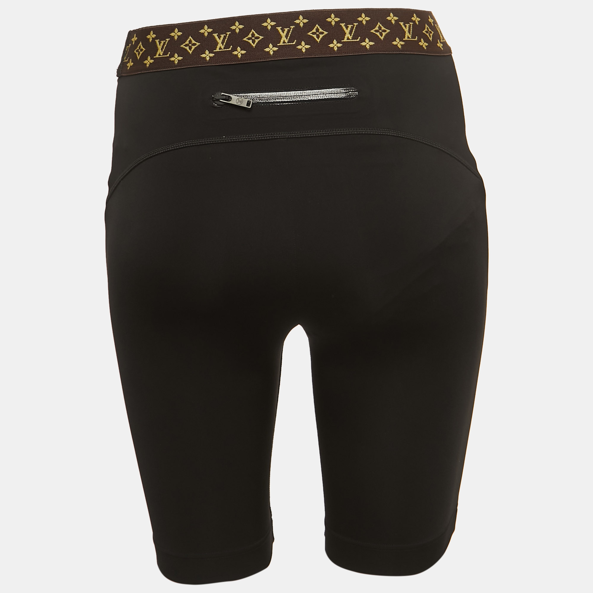 

Louis Vuitton Black Jersey Monogram Detail Elasticated Waist Cycling Shorts
