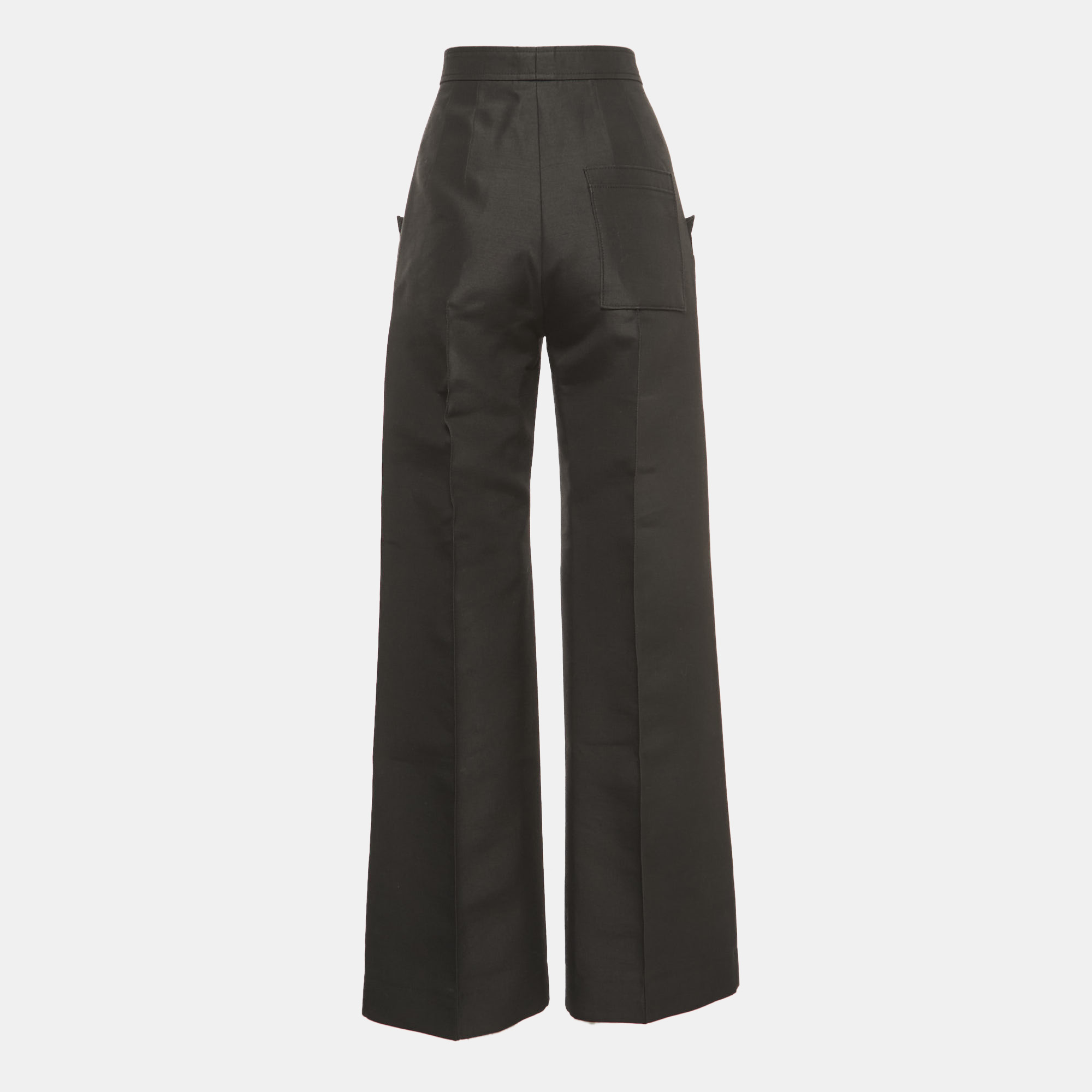 

Louis Vuitton Black Wool Blend Wide Leg Trousers