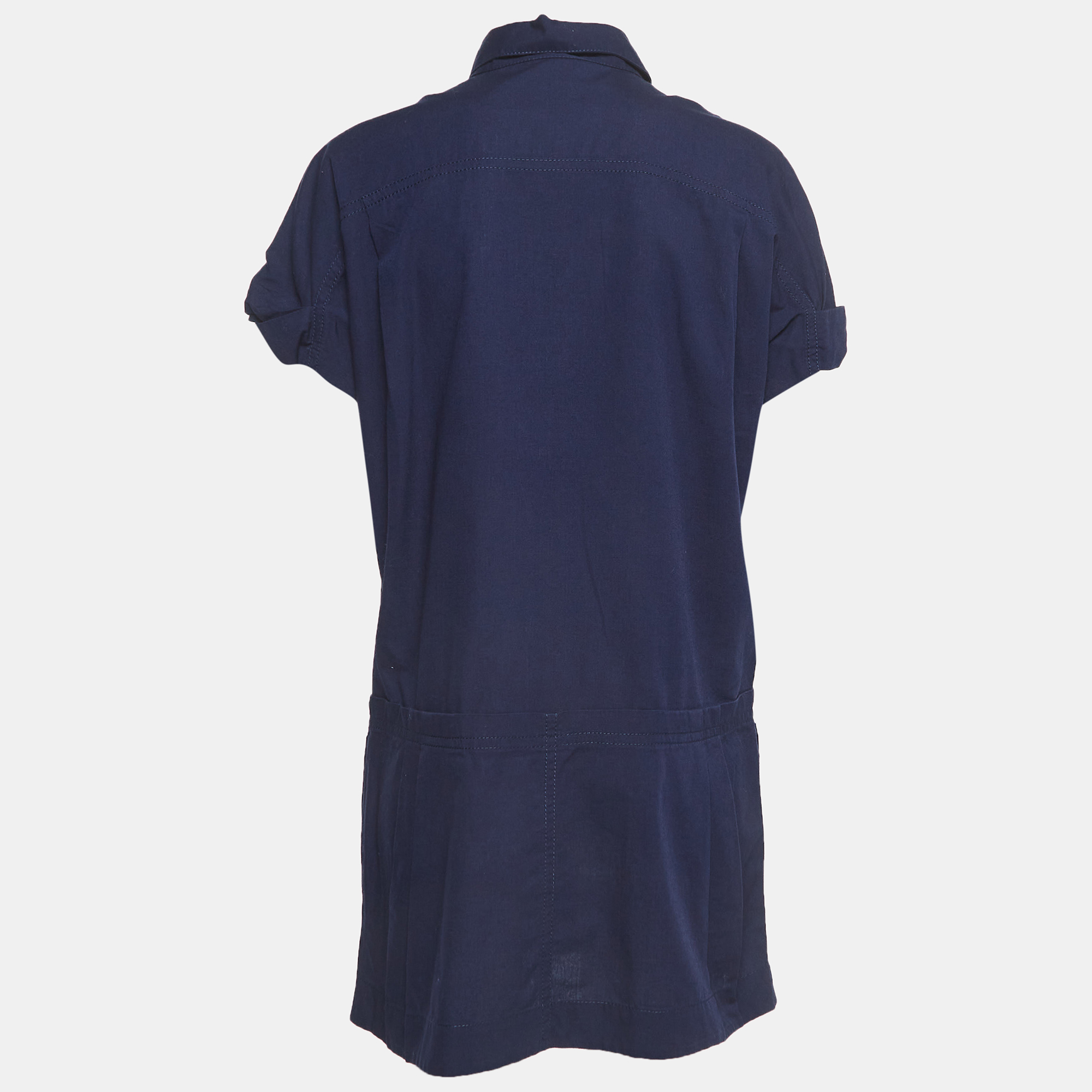 

Louis Vuitton Navy Blue Cotton Mini Shirt Dress