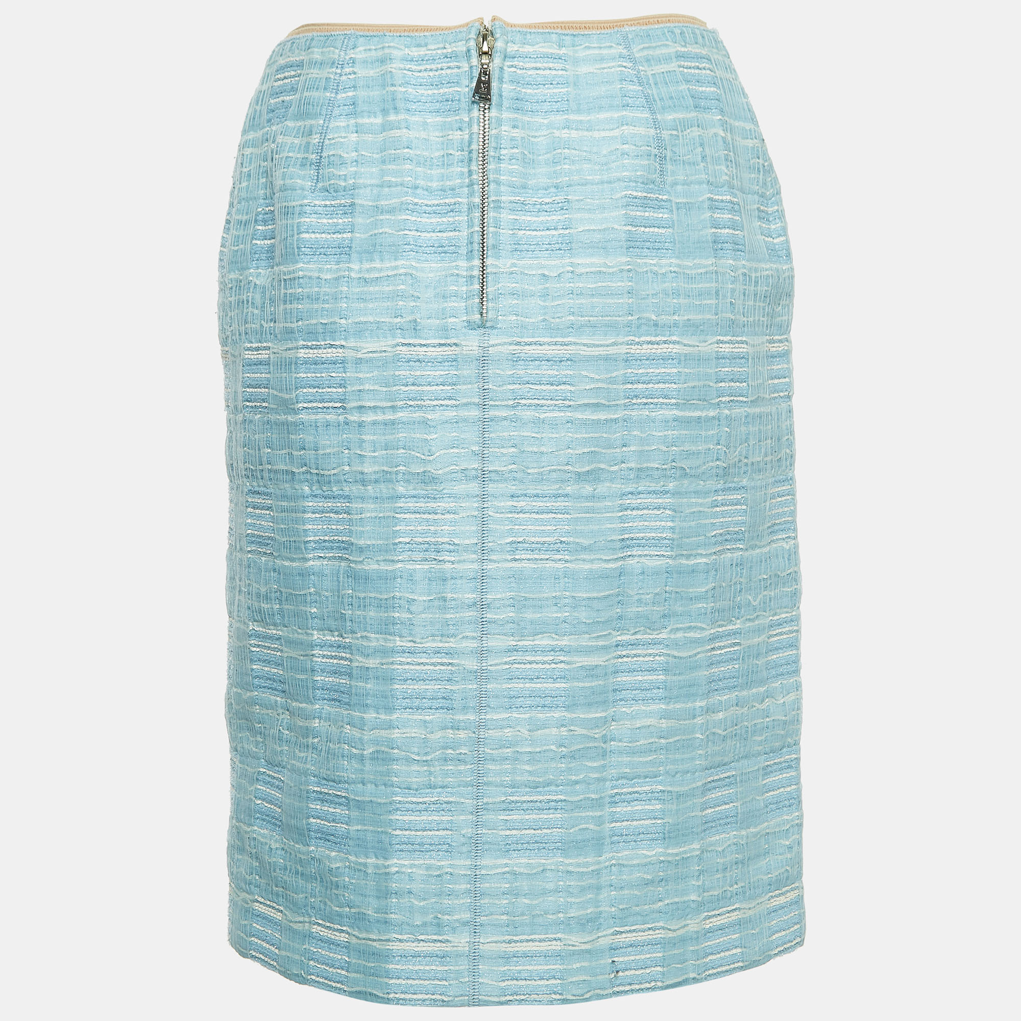 

Louis Vuitton Light Blue Tweed Knee-Length Skirt