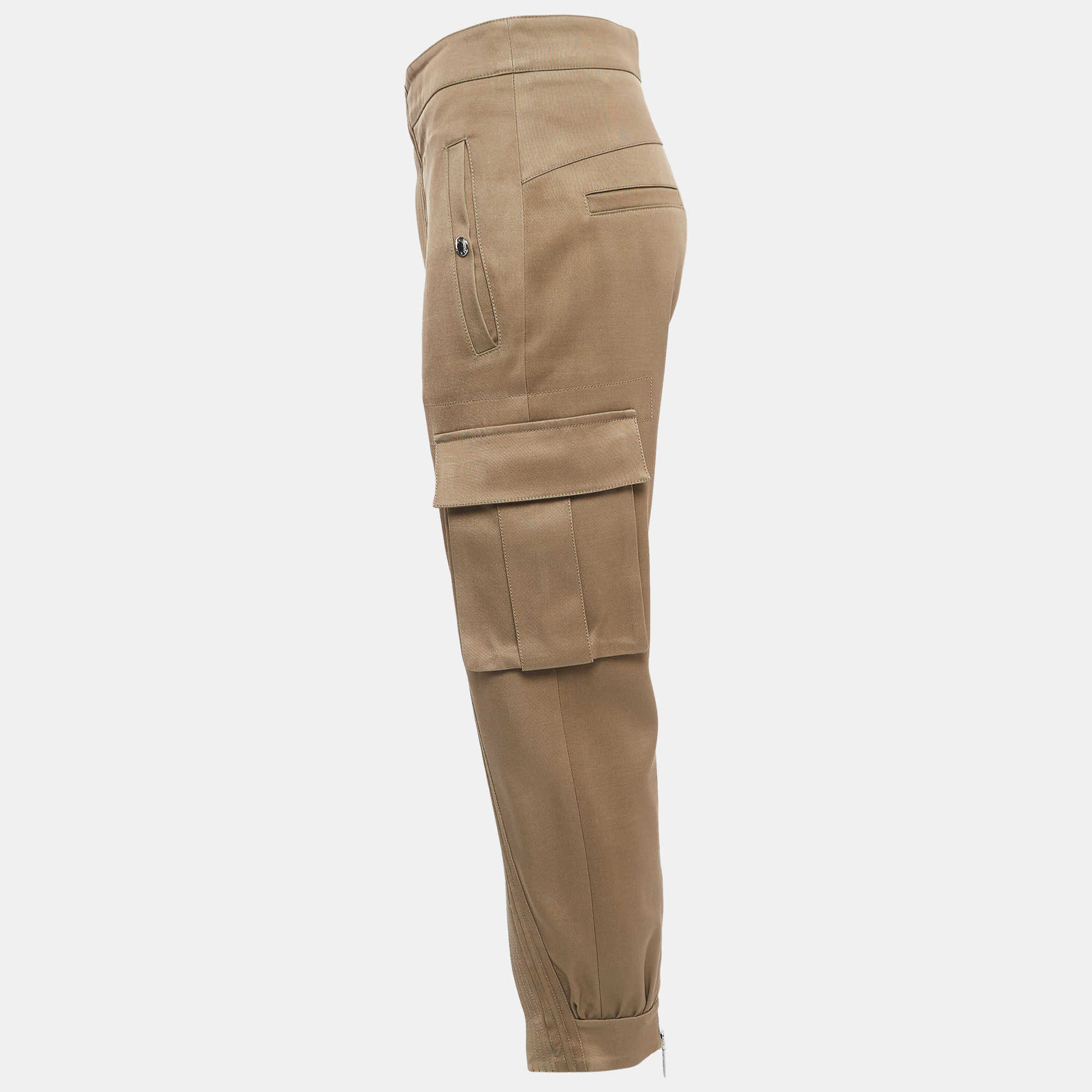 

Louis Vuitton Khaki Gabardine Diagonal Zipper Cargo Pants, Beige