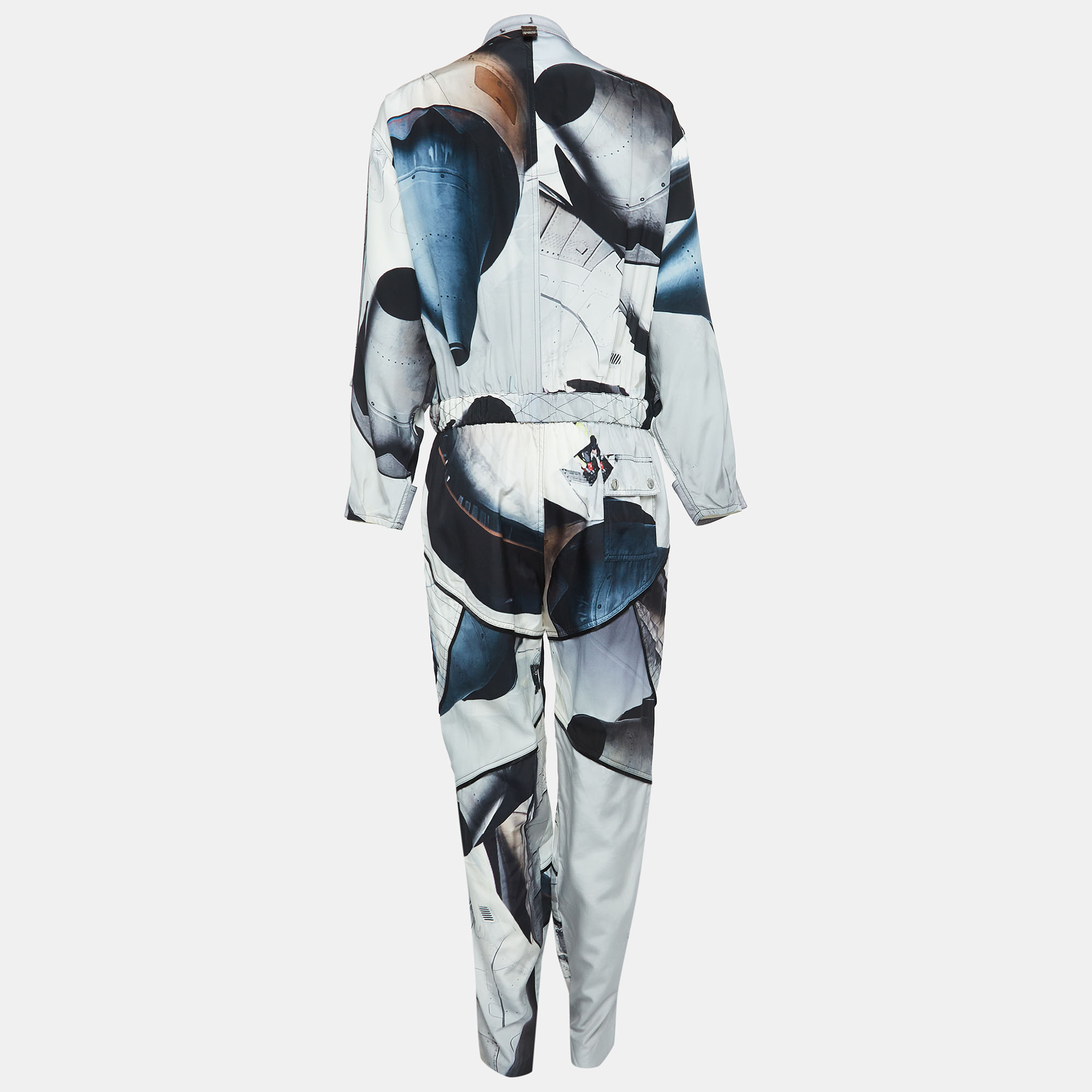 

Louis Vuitton Blue Printed Silk Blend Belted Jumpsuit