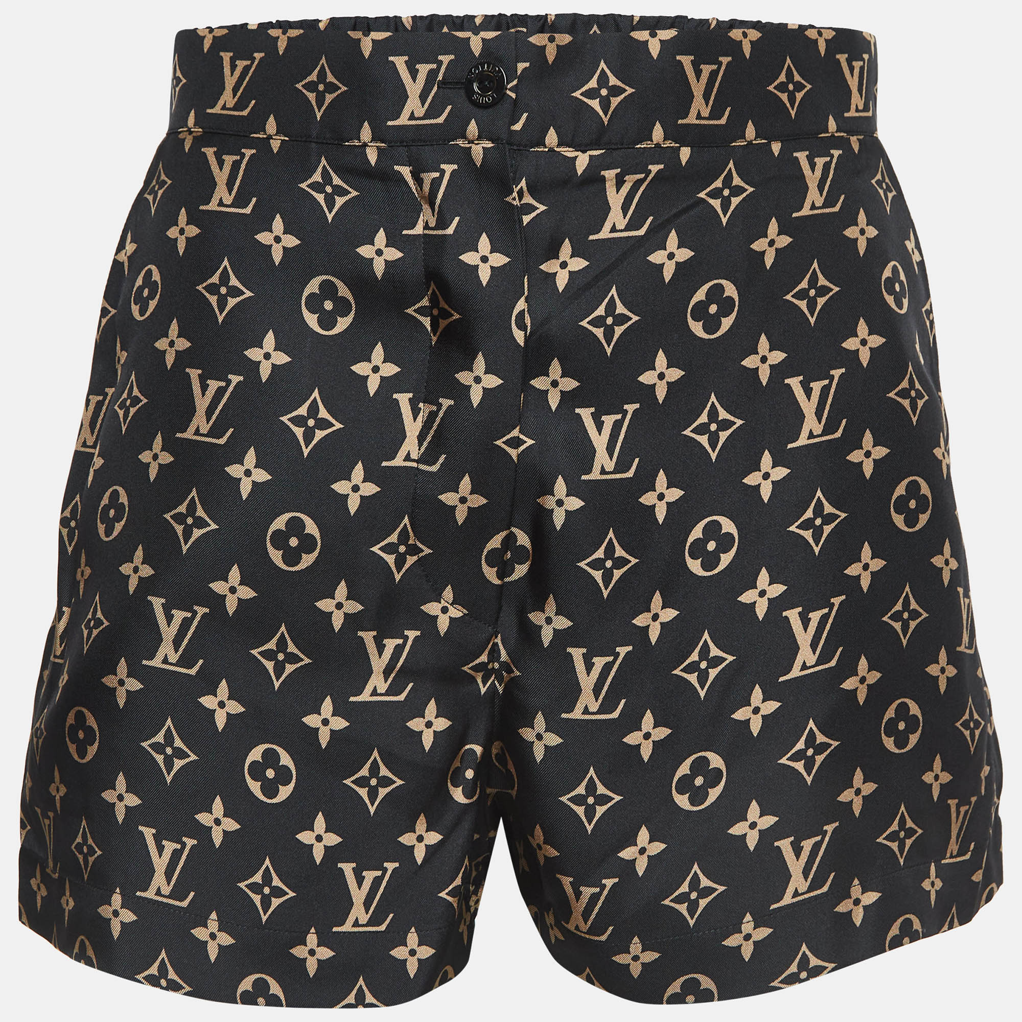 

Louis Vuitton Black Monogram Silk Shorts