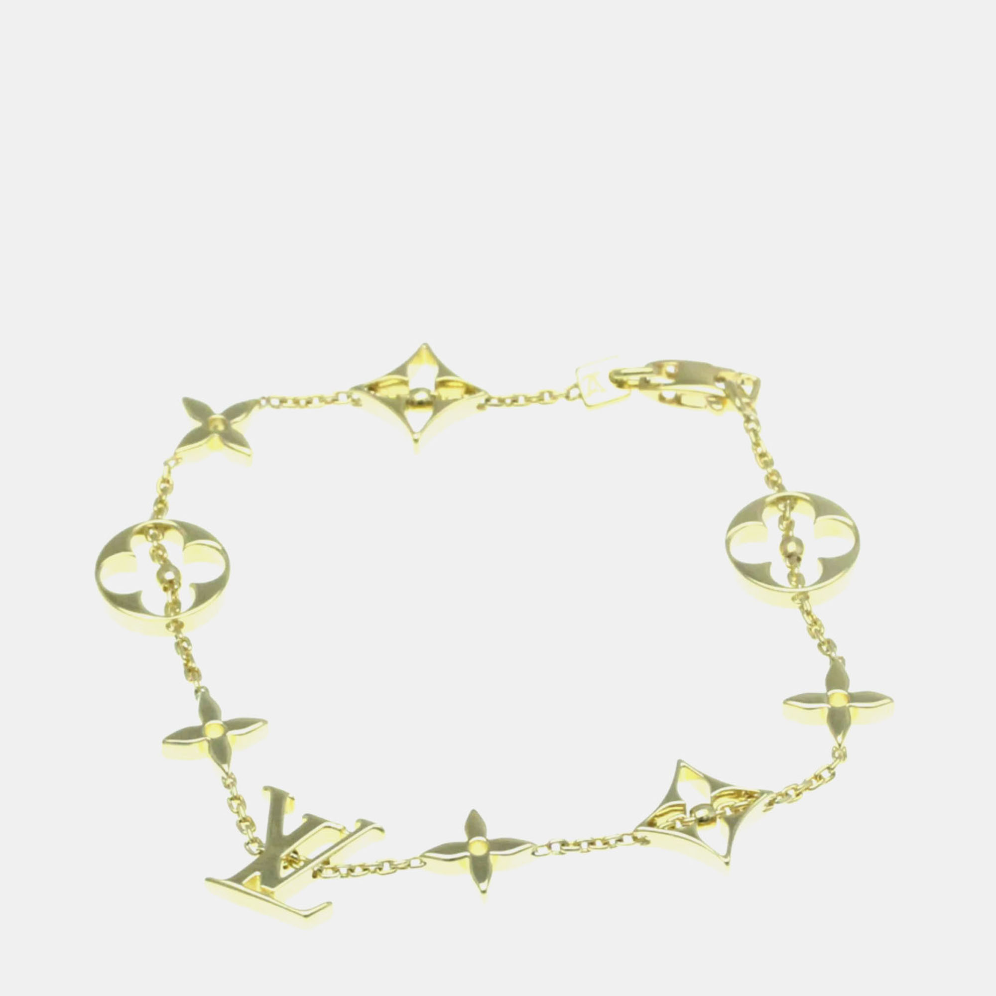 Pre-owned Louis Vuitton Bracelet Monogram Yellow Gold 18k No Stone Charm Bracelet Gold
