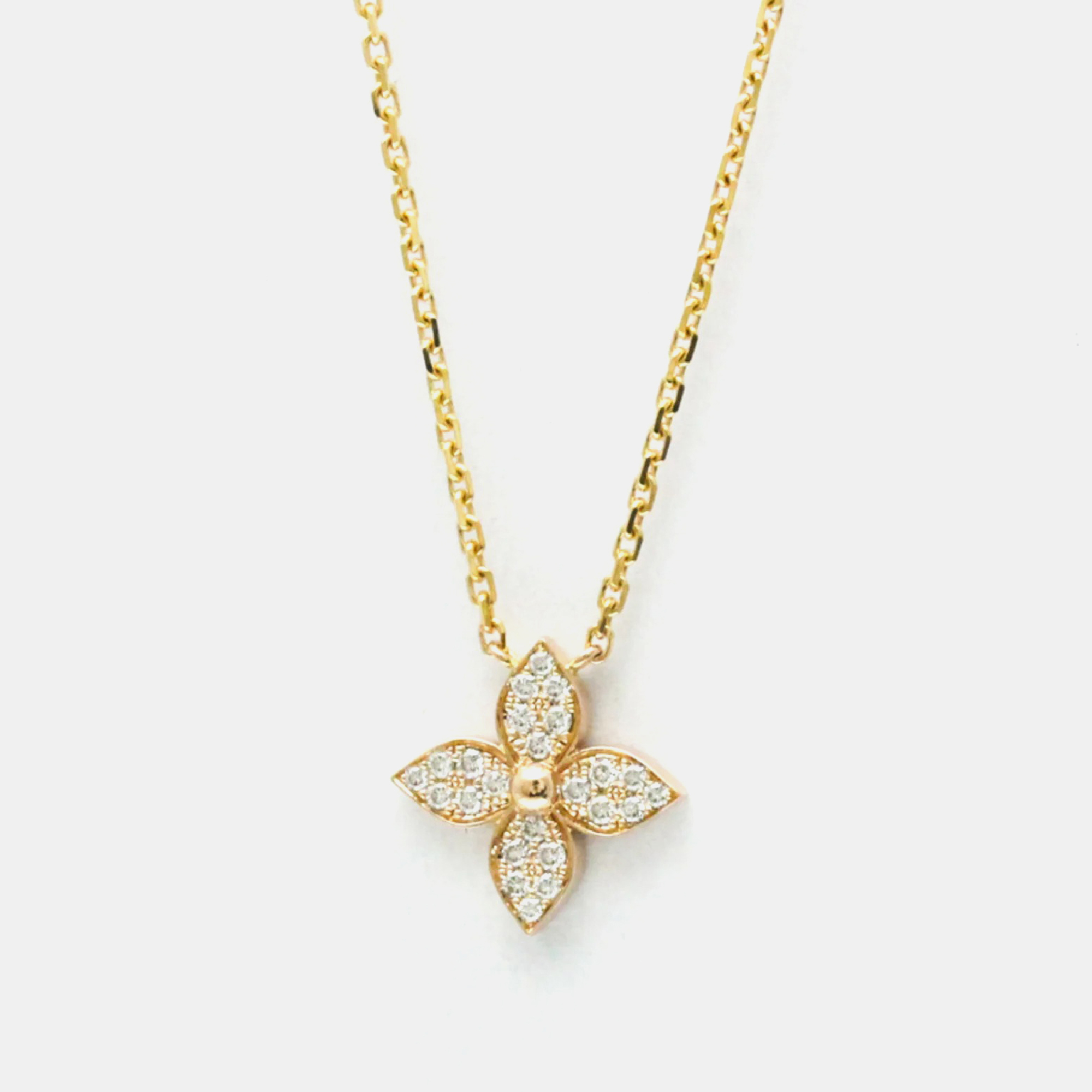

Louis Vuitton Star Blossom 18K Pink Gold Diamond Pendant Necklace
