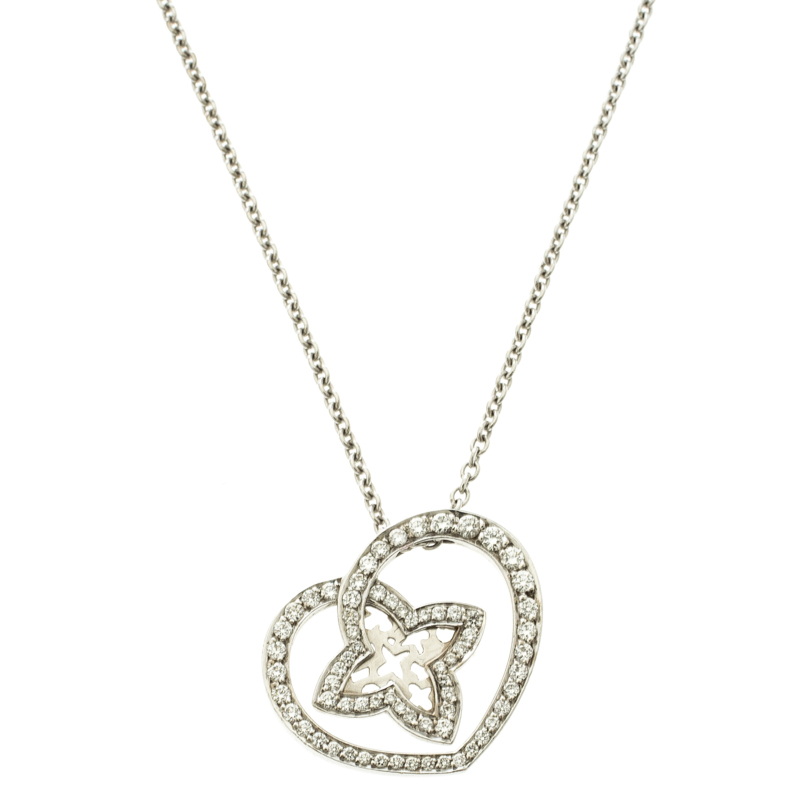Louis Vuitton Coeur Diamond & 18K White Gold Chain Necklace