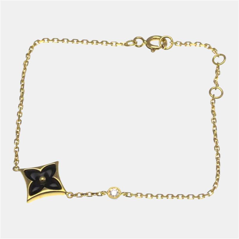 

Louis Vuitton Star Blossom Yellow Gold 18K Diamond Onyx Charm Bracelet Onyx