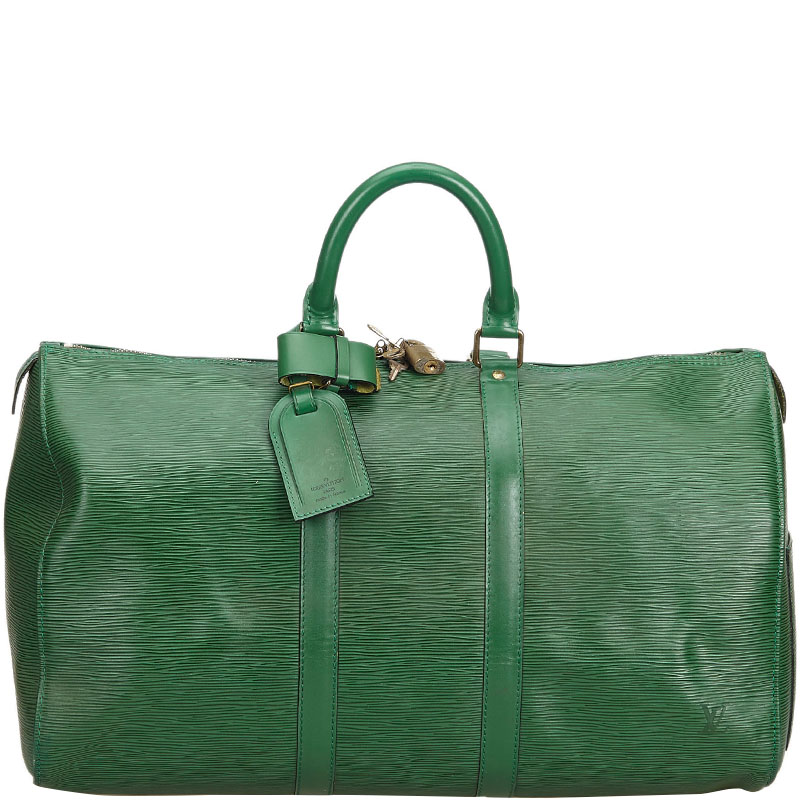 Louis Vuitton Green Epi Leather Keepall 50 Bag