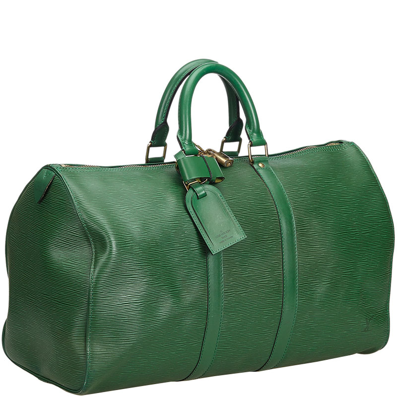 

Louis Vuitton Green Epi Leather Keepall 50 Bag
