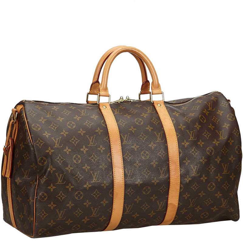 

Louis Vuitton Monogram Canvas Keepall Bandouliere 50 Bag, Brown
