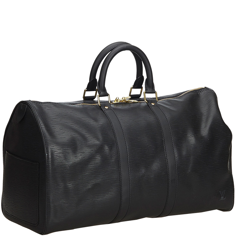 

Louis Vuitton Black Epi Leather Keepall 45 Bag