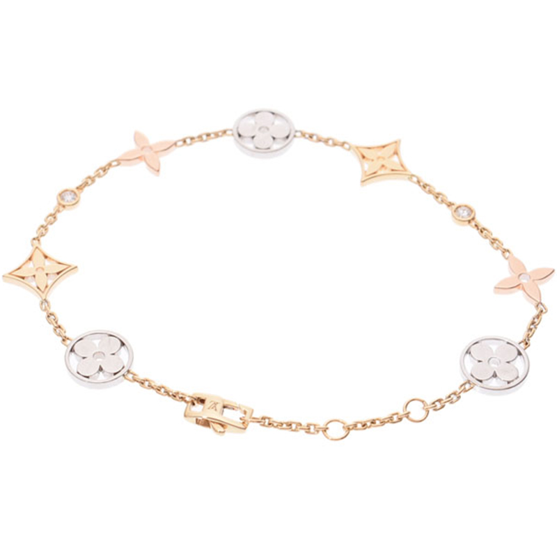 

Louis Vuitton Monogram 3 Tone Bracelet, Gold