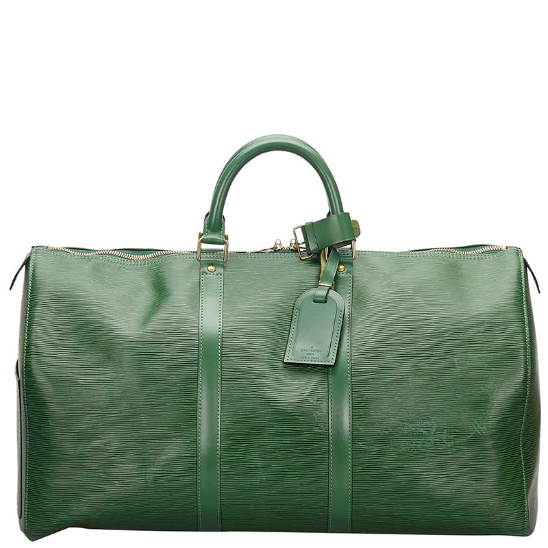 Pre Owned Louis Vuitton Green Epi Leather Keepall 50 Bag