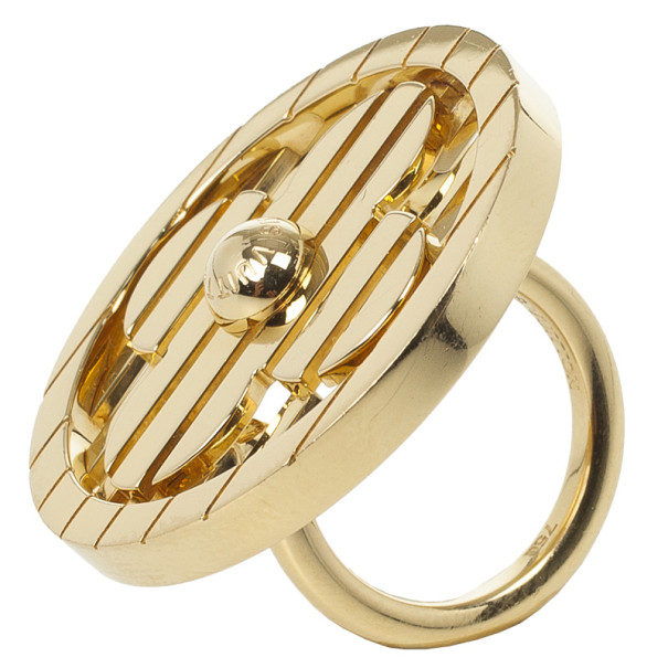 Louis Vuitton Fleur Yellow Gold Ring Size 53