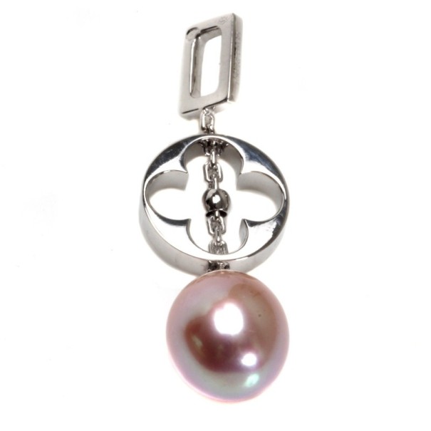 Louis Vuitton 18 K White Gold Pearl Pendant Charm 