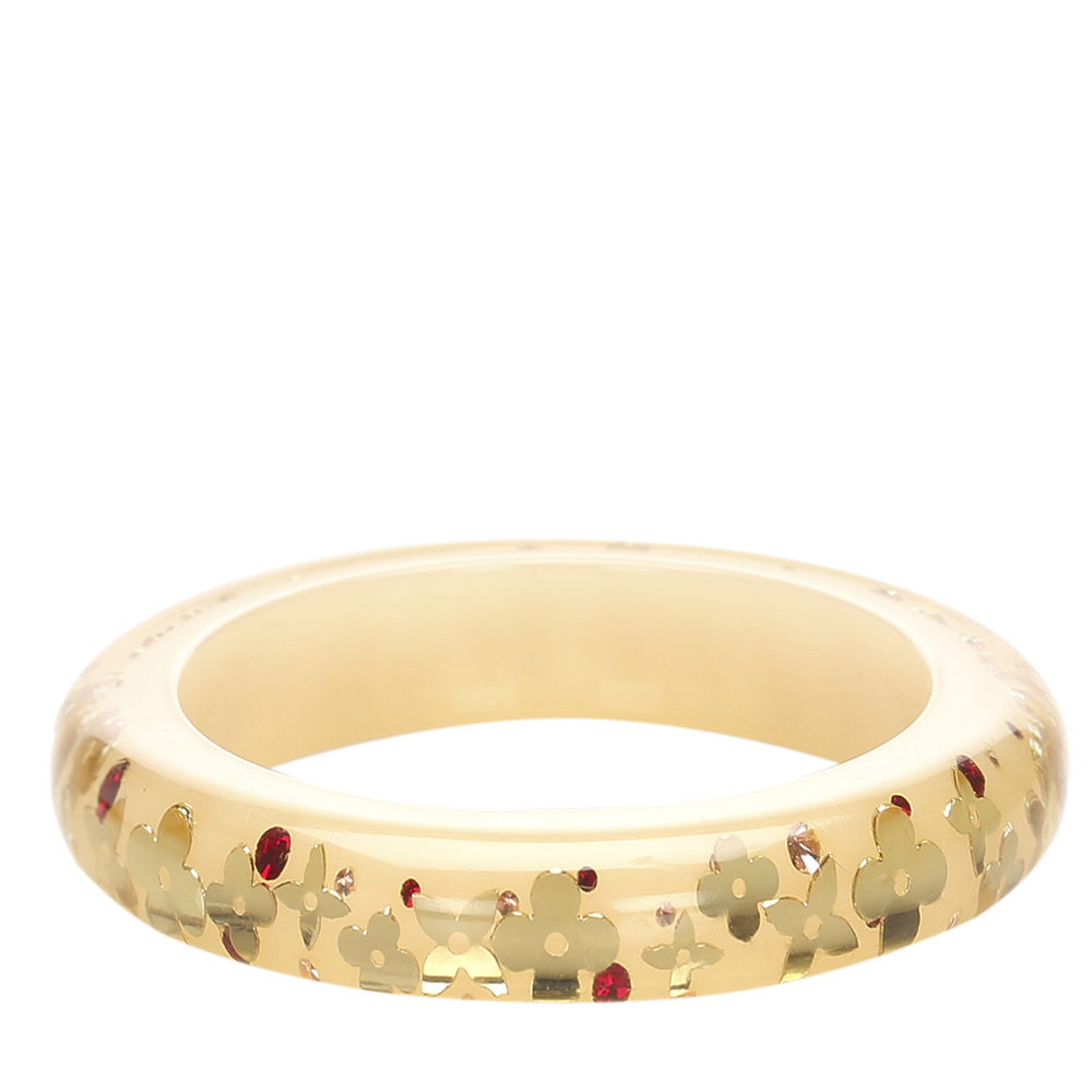 

Louis Vuitton Gold/Beige Monogram Inclusion Bangle