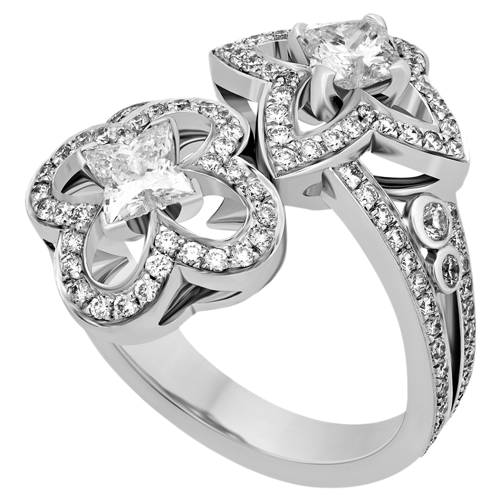 Les Ardentes Ring, White Gold And Diamonds - Luxury Silver